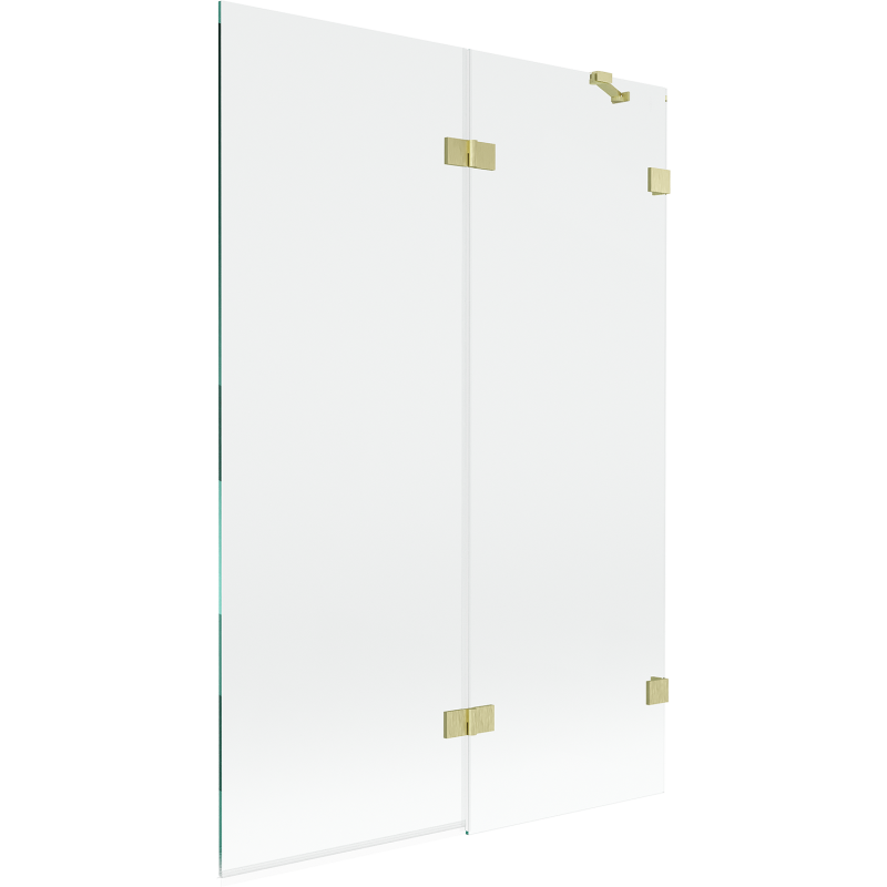 Mexen Lunar sprchová zástěna 2-křídlová pravá 120 x 150 cm, průhledná, zlato kartáčovaná - 897-120-100-55-00-P