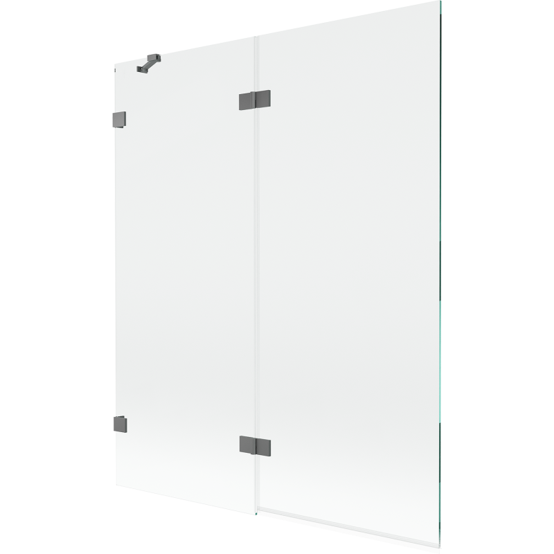 Mexen Lunar vanová zástěna 2křídlová levá 140 x 150 cm, transparentní, kovová - 897-140-100-95-00-L