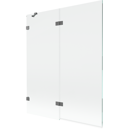 Mexen Lunar vanová zástěna 2křídlová levá 140 x 150 cm, transparentní, kovová - 897-140-100-95-00-L