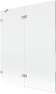Mexen Lunar vanová zástěna dvojkřídlá levá 140 x 150 cm, transparentní, kartáčovaný nikl - 897-140-100-97-00-L