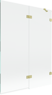 Mexen Lunar vanová zástěna 2-křídlá pravá 130 x 150 cm, průhledná, zlatý kartáčovaný - 897-130-100-55-00-P