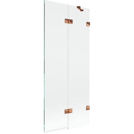 Mexen Lunar vanová zástěna dvoukřídlá pravá 80 x 150 cm, transparentní, růžové zlato - 897-080-100-60-00-P