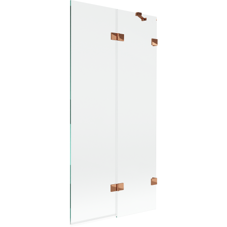 Mexen Lunar sprchová zástěna dvoukřídlá pravá 90 x 150 cm, průhledná, růžové zlato - 897-090-100-60-00-P