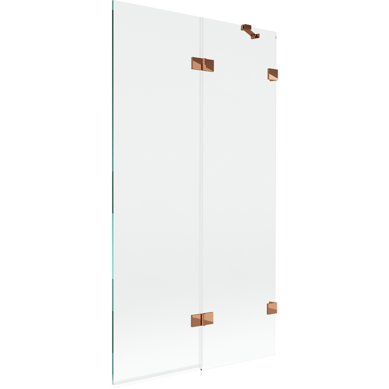 Mexen Lunar vanová zástěna 2-křídlá pravá 100 x 150 cm, transparentní, růžové zlato - 897-100-100-60-00-P