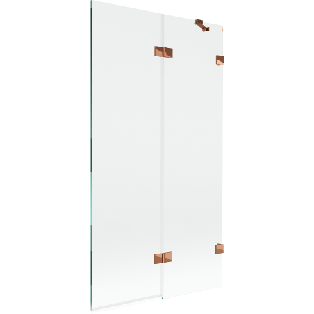 Mexen Lunar vanová zástěna 2-křídlá pravá 100 x 150 cm, transparentní, růžové zlato - 897-100-100-60-00-P