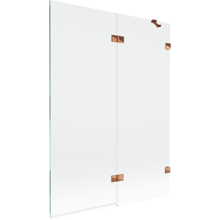 Mexen Lunar vanová zástěna 2-křídlová pravá 130 x 150 cm, transparentní, růžové zlato - 897-130-100-60-00-P