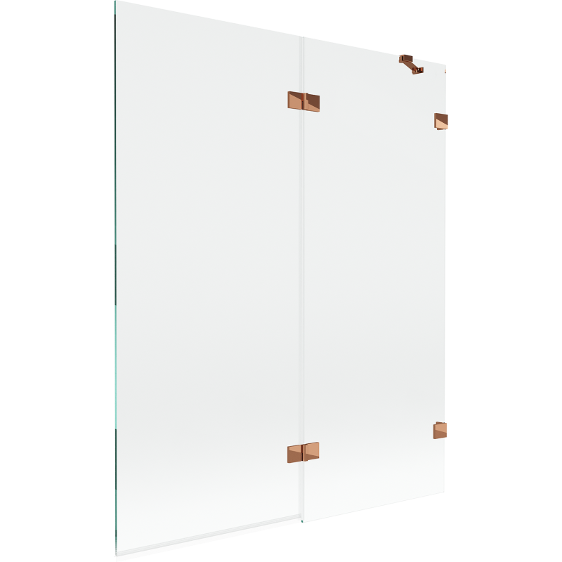 Mexen Lunar vanová obrazovka dvoukřídlá pravá 140 x 150 cm, průhledná, růžové zlato - 897-140-100-60-00-P