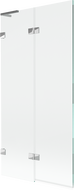 Mexen Lunar L vanová zástěna 2-dílná levá 90 x 150 cm, transparentní, chrom - 897L-090-100-01-00-L