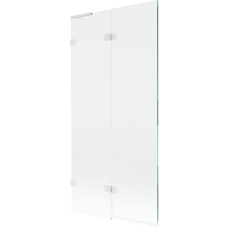 Mexen Lunar L vanová zástěna 2-křídlová levá 90 x 150 cm, transparentní, bílá - 897L-090-100-20-00-L