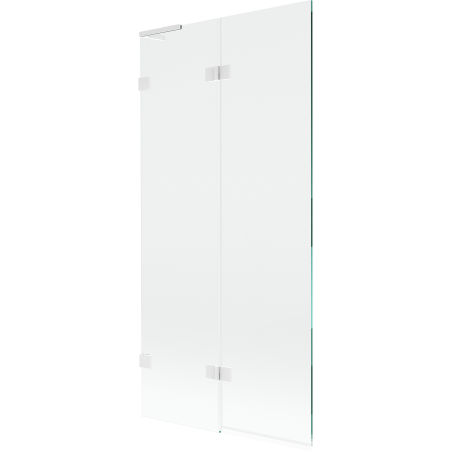 Mexen Lunar L vanová zástěna 2-křídlová levá 90 x 150 cm, transparentní, bílá - 897L-090-100-20-00-L