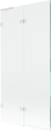 Mexen Lunar L vanová zástěna 2-křídlová levá 90 x 150 cm, transparentní, bílá - 897L-090-100-20-00-L