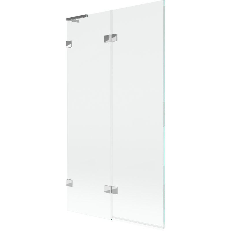 Mexen Lunar L vana zástěna dvoukřídlá levá 100 x 150 cm, transparentní, chrom - 897L-100-100-01-00-L