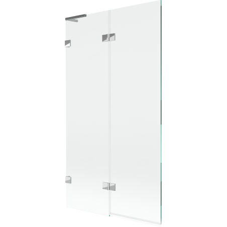 Mexen Lunar L vana zástěna dvoukřídlá levá 100 x 150 cm, transparentní, chrom - 897L-100-100-01-00-L