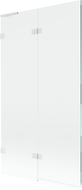 Mexen Lunar L vana paraván 2-dveřový levý 100 x 150 cm, transparentní, bílý - 897L-100-100-20-00-L