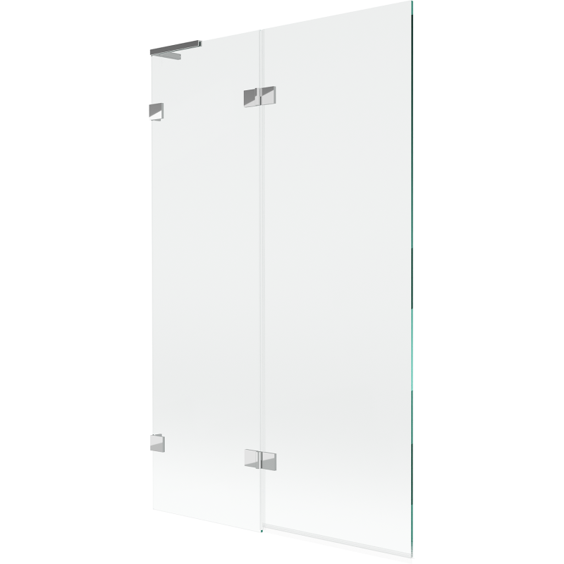 Mexen Lunar L vanová paraván 2-křídlý levý 110 x 150 cm, transparentní, chrom - 897L-110-100-01-00-L
