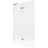 Mexen Lunar L vanová paraván 2-křídlý levý 110 x 150 cm, transparentní, chrom - 897L-110-100-01-00-L