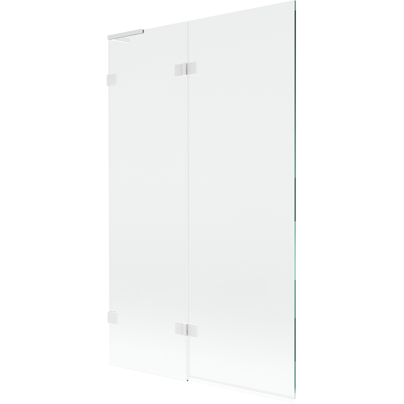Mexen Lunar L vanová zástěna 2-křídlová levá 110 x 150 cm, transparentní, bílá - 897L-110-100-20-00-L