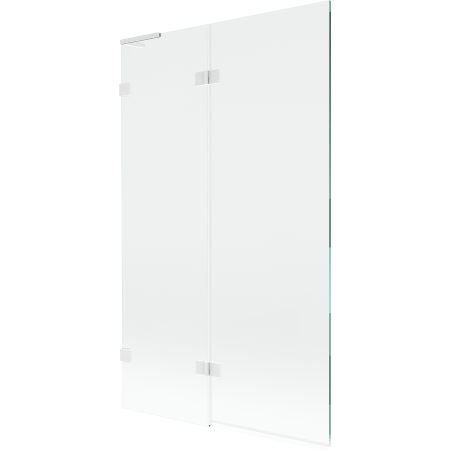 Mexen Lunar L vanová zástěna 2-křídlová levá 110 x 150 cm, transparentní, bílá - 897L-110-100-20-00-L