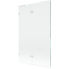 Mexen Lunar L vanová zástěna 2-křídlová levá 110 x 150 cm, transparentní, bílá - 897L-110-100-20-00-L
