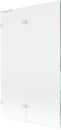 Mexen Lunar L vanová zástěna 2-křídlová levá 110 x 150 cm, transparentní, bílá - 897L-110-100-20-00-L