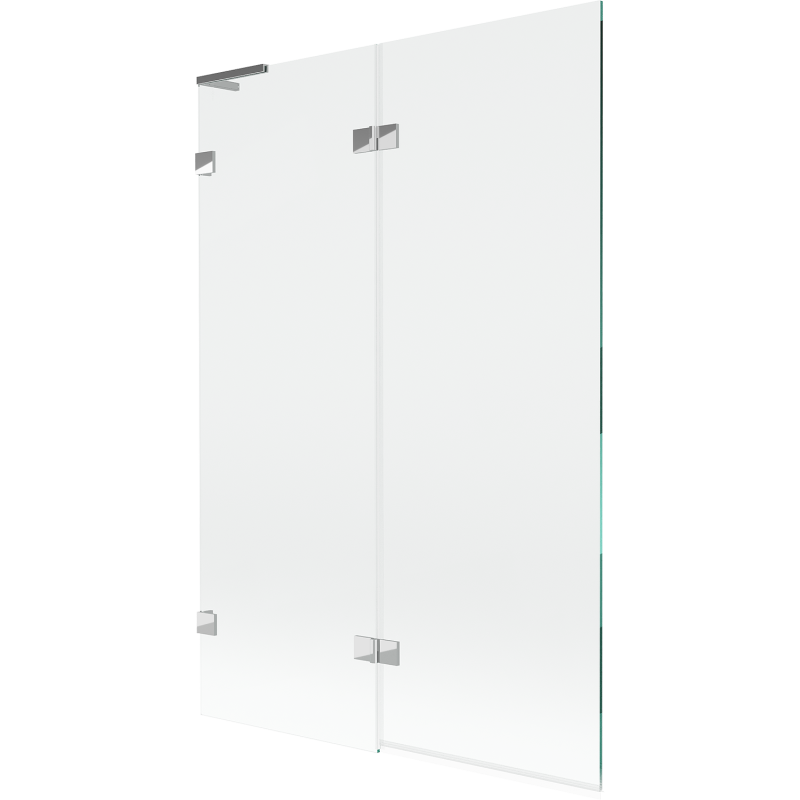 Mexen Lunar L vanová zástěna dvoukřídlá levá 120 x 150 cm, transparentní, chrom - 897L-120-100-01-00-L