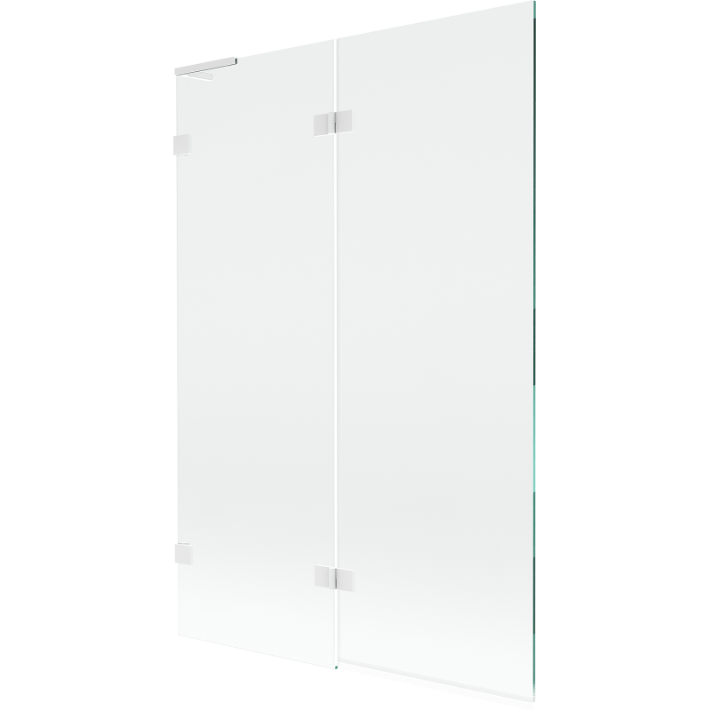 Mexen Lunar L vanová zástěna 2-křídlová levá 120 x 150 cm, transparentní, bílá - 897L-120-100-20-00-L