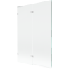 Mexen Lunar L vanová zástěna 2-křídlová levá 120 x 150 cm, transparentní, bílá - 897L-120-100-20-00-L