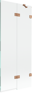 Mexen Lunar vanová zástěna 2-křídlová pravá 80 x 150 cm, transparentní, kartáčovaná měď - 897-080-100-65-00-P
