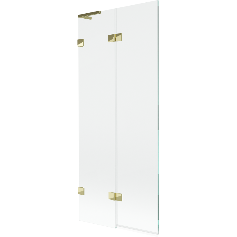 Mexen Lunar L vanová zástěna 2-křídlová levá 80 x 150 cm, transparentní, zlatá - 897L-080-100-50-00-L