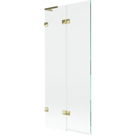 Mexen Lunar L vanová zástěna 2-křídlová levá 80 x 150 cm, transparentní, zlatá - 897L-080-100-50-00-L