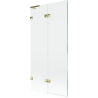 Mexen Lunar L vanová zástěna 2-křídlá levá 90 x 150 cm, transparentní, zlatá - 897L-090-100-50-00-L