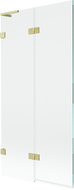 Mexen Lunar L vana paravan 2dílný levý 90 x 150 cm, transparentní, zlatý kartáčovaný - 897L-090-100-55-00-L