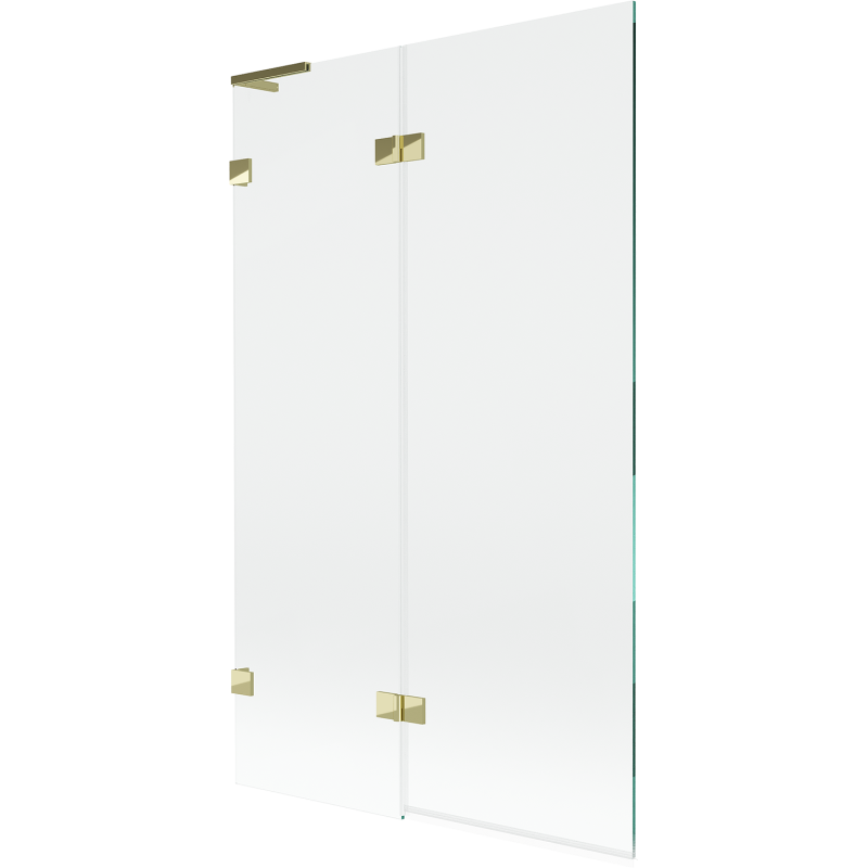 Mexen Lunar L vanová zástěna dvoukřídlá levá 110 x 150 cm, transparentní, zlatá - 897L-110-100-50-00-L