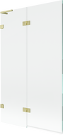 Mexen Lunar L vanová zástěna dvoukřídlá levá 110 x 150 cm, transparentní, zlato kartáčované - 897L-110-100-55-00-L