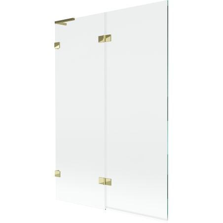 Mexen Lunar L vanová zástěna dvoukřídlová levá 120 x 150 cm, transparentní, zlatá - 897L-120-100-50-00-L