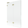 Mexen Lunar L vanová zástěna dvoukřídlová levá 120 x 150 cm, transparentní, zlatá - 897L-120-100-50-00-L