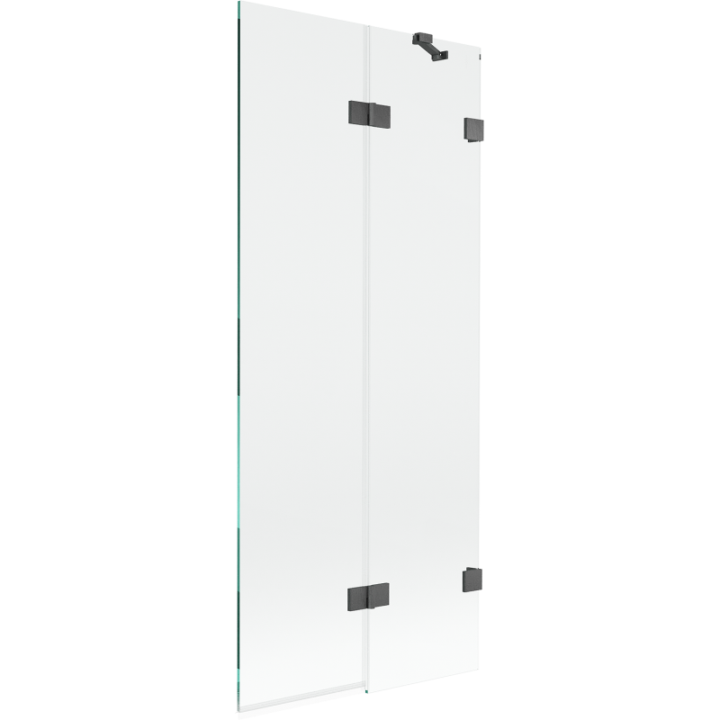 Mexen Lunar sprchová zástěna dvojkřídlá pravá 80 x 150 cm, transparentní, kartáčovaná šedá - 897-080-100-66-00-P