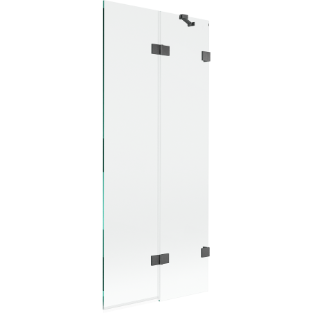 Mexen Lunar sprchová zástěna dvojkřídlá pravá 80 x 150 cm, transparentní, kartáčovaná šedá - 897-080-100-66-00-P