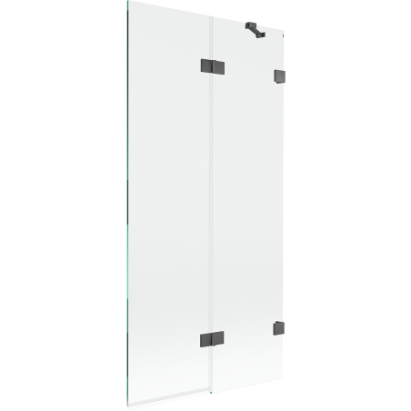 Mexen Lunar vanová zástěna dvoukřídlá pravá 90 x 150 cm, transparentní, gun gray kartáčovaný - 897-090-100-66-00-P