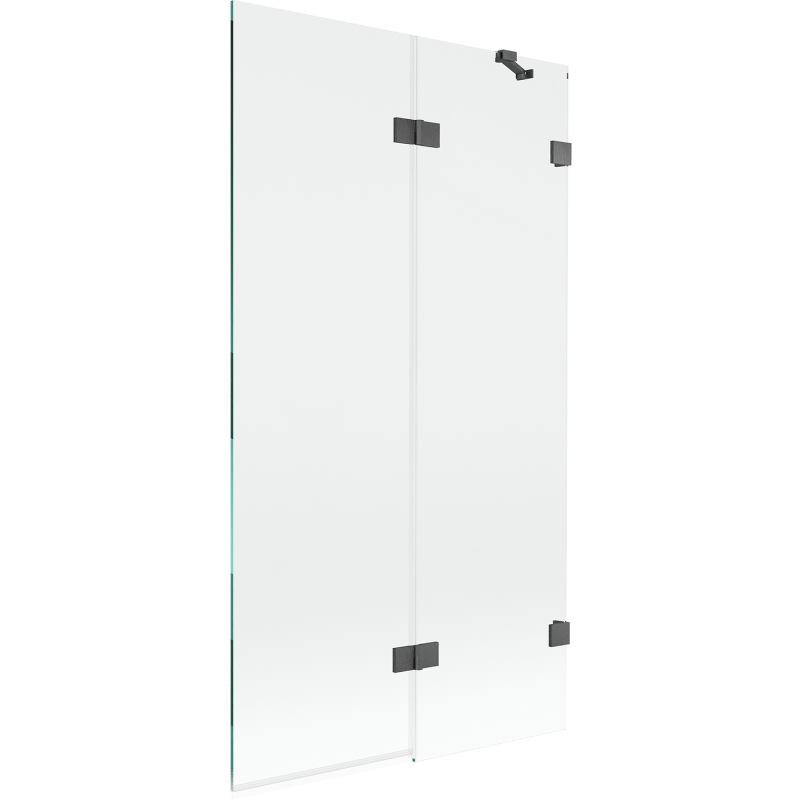 Mexen Lunar sprchová zástěna 2-dveřová pravá 100 x 150 cm, transparentní, kartáčovaná gun gray - 897-100-100-66-00-P