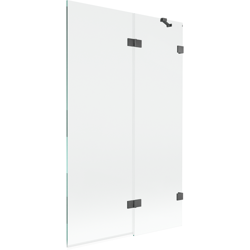 Mexen Lunar vanová zástěna 2-křídlová pravá 110 x 150 cm, transparentní, gun gray kartáčovaná - 897-110-100-66-00-P