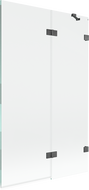 Mexen Lunar vanová zástěna 2-křídlová pravá 110 x 150 cm, transparentní, gun gray kartáčovaná - 897-110-100-66-00-P