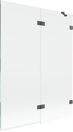Mexen Lunar vanová zástěna 2křídlá pravá 130 x 150 cm, transparentní, kartáčovaná stříbrná šedá - 897-130-100-66-00-P