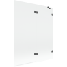 Mexen Lunar vanová zástěna 2-křídlová pravá 140 x 150 cm, transparentní, gun gray kartáčovaný - 897-140-100-66-00-P