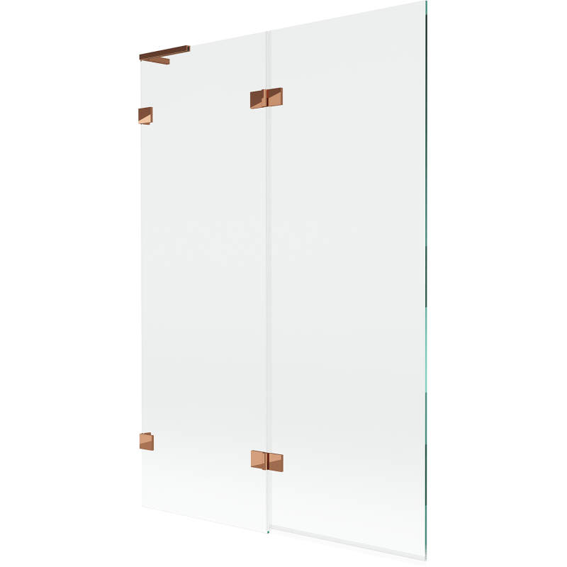 Mexen Lunar L vanová zástěna 2-křídlá levá 120 x 150 cm, transparentní, růžové zlato - 897L-120-100-60-00-L