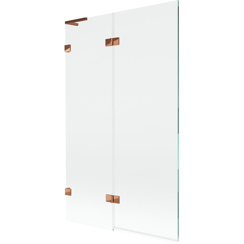 Mexen Lunar L vanová zástěna 2-křídlová levá 110 x 150 cm, transparentní, růžové zlato - 897L-110-100-60-00-L