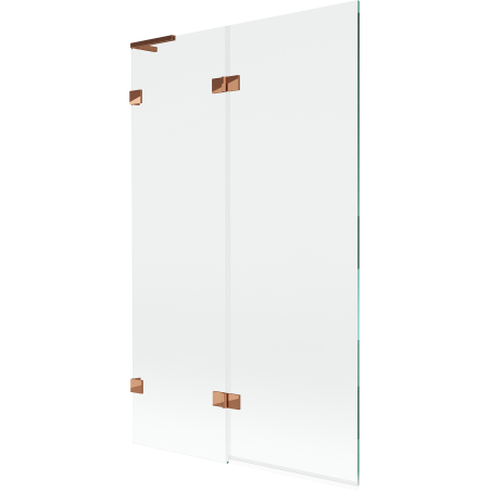 Mexen Lunar L vanová zástěna 2-křídlová levá 110 x 150 cm, transparentní, růžové zlato - 897L-110-100-60-00-L