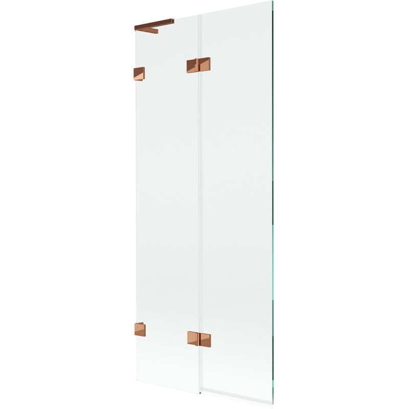 Mexen Lunar L Vaničková zástěna 2-dveřová levá 80 x 150 cm, transparentní, růžové zlato - 897L-080-100-60-00-L