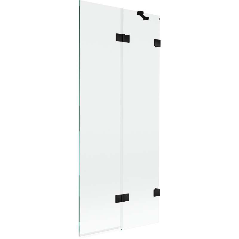 Mexen Lunar vanová zástěna 2-dílná pravá 80 x 150 cm, transparentní, černá - 897-080-100-70-00-P