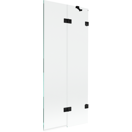 Mexen Lunar vanová zástěna 2-dílná pravá 80 x 150 cm, transparentní, černá - 897-080-100-70-00-P